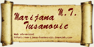 Marijana Tušanović vizit kartica